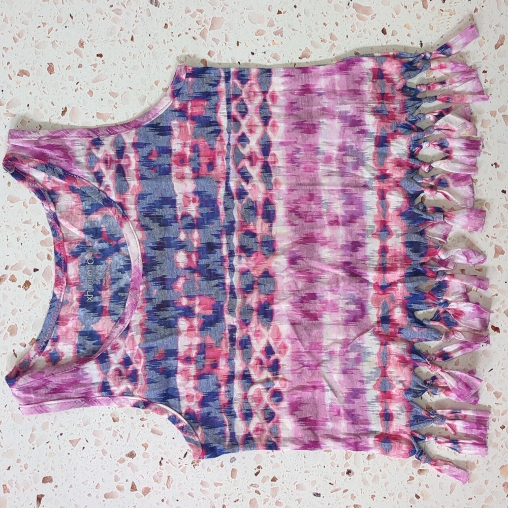 Bohemian Fringed Hem Tank Top | xhilaration | S